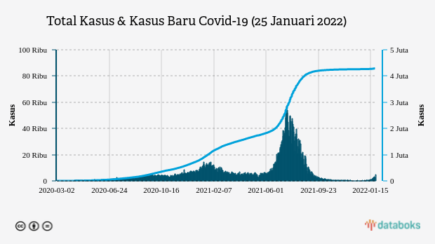 Total Kasus & Kasus Baru Covid-19 (25 Januari 2022)