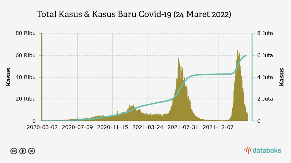 Total Kasus & Kasus Baru Covid-19 (24 Maret 2022)