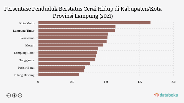 Ini Kota dengan Penduduk Cerai Hidup Tertinggi di Lampung pada 2021