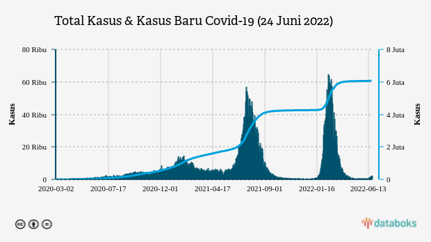 Total Kasus & Kasus Baru Covid-19 (24 Juni 2022)