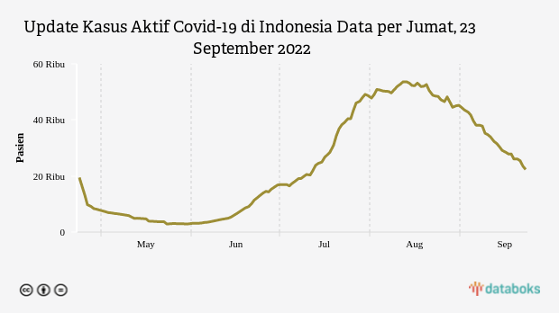 Kasus Aktif Covid-19 di Indonesia Tercatat 22.310 Kasus