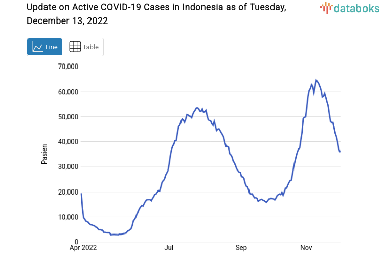 Update on Active COVID-19 Cases in Indonesia as of Tuesday, December 13, 2022