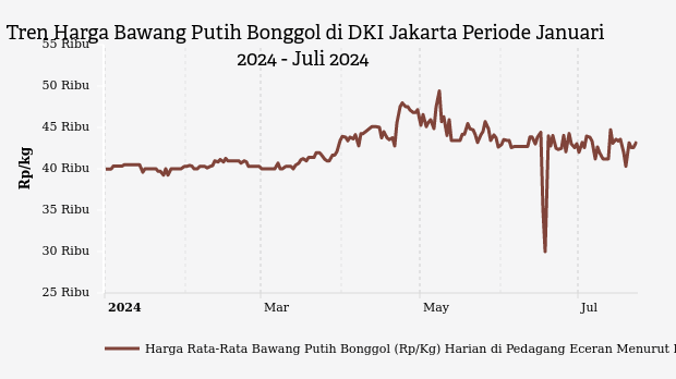 Harga Bawang Putih di DKI Jakarta Seminggu Terakhir Turun 0,16%