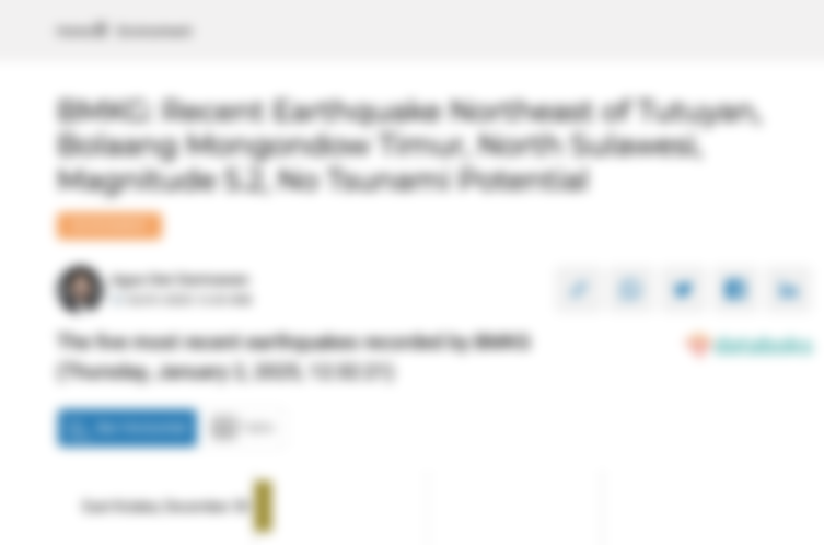 BMKG: Gempa Terkini di Timur Laut Tutuyan Boltim Sulut Magnitudo 5,2, Tak Berpotensi Tsunami