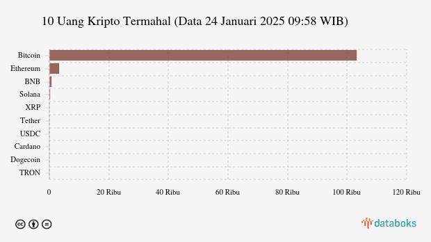 10 Uang Kripto Termahal (Data 24 Januari 2025 09:58 WIB)