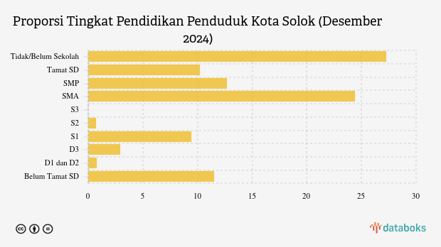8.722 Penduduk Kota Solok Lulusan SD pada Desember 2024