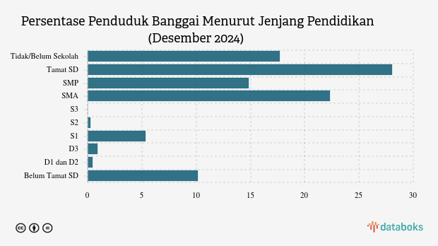 14,85% Penduduk Banggai Lulusan SMP pada Akhir 2024