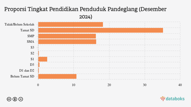 3,21% Penduduk Kab. Pandeglang Berpendidikan Tinggi pada Desember 2024