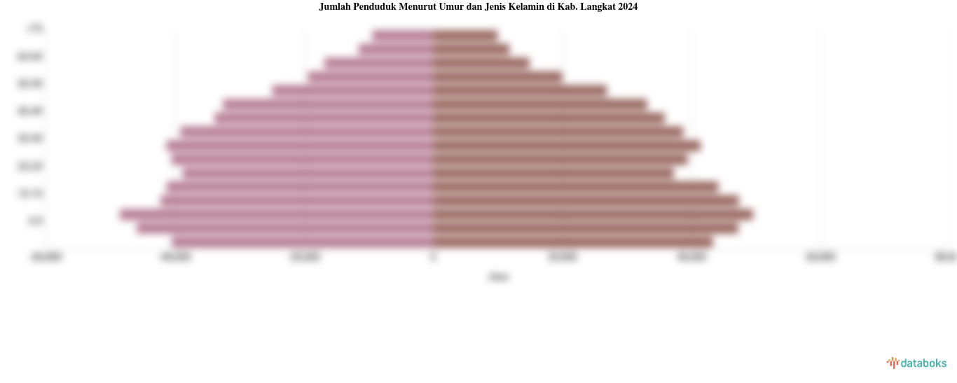 Jumlah Penduduk Menurut Umur dan Jenis Kelamin di Kab. Langkat 2024
