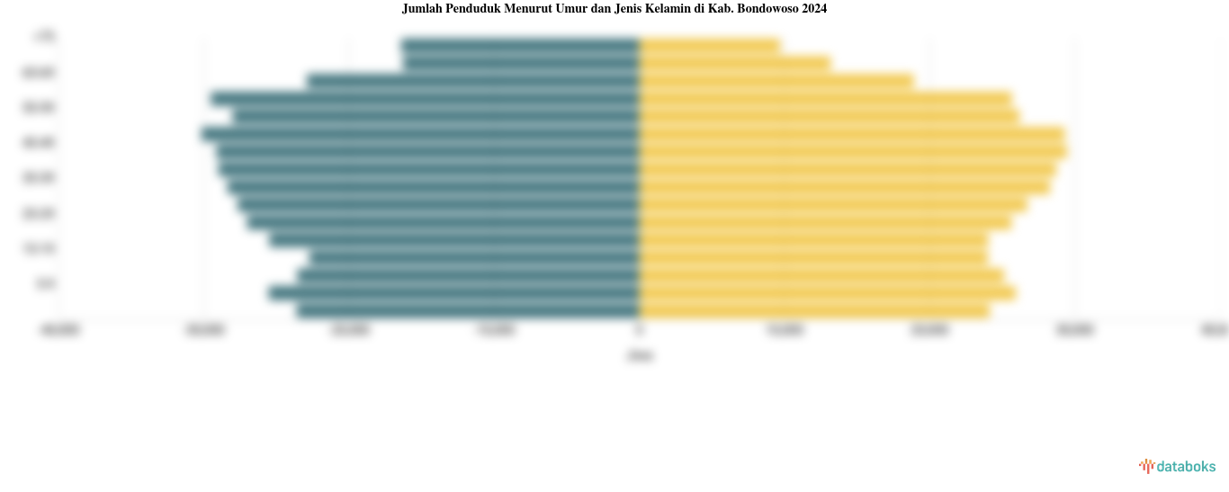 Jumlah Penduduk Menurut Umur dan Jenis Kelamin di Kab. Bondowoso 2024