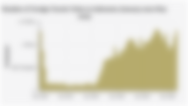 Number of Foreign Tourist Visits to Indonesia (January 2020-May 2025)