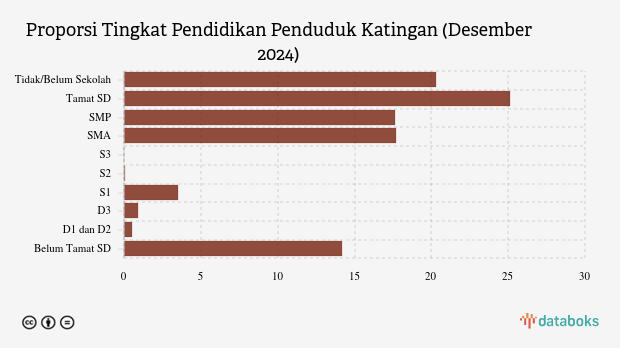 45,66 Ribu Penduduk Kab. Katingan Lulusan SD pada Desember 2024