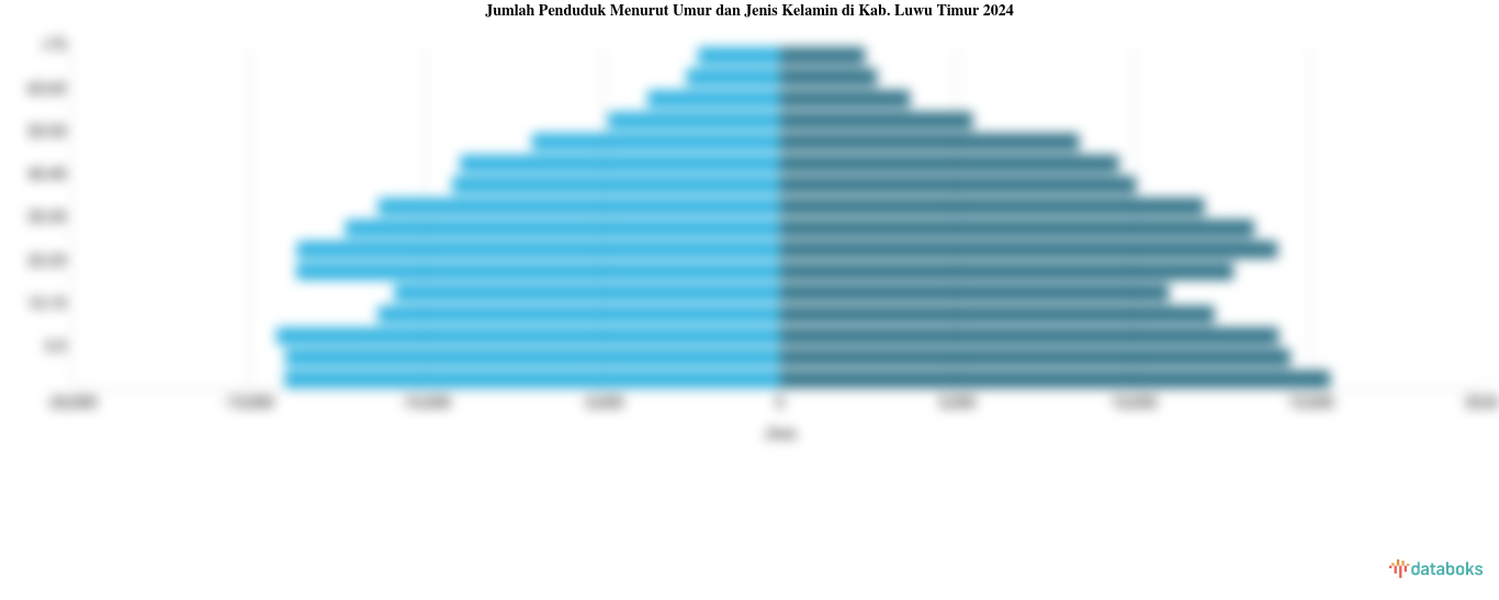 Jumlah Penduduk Menurut Umur dan Jenis Kelamin di Kab. Luwu Timur 2024