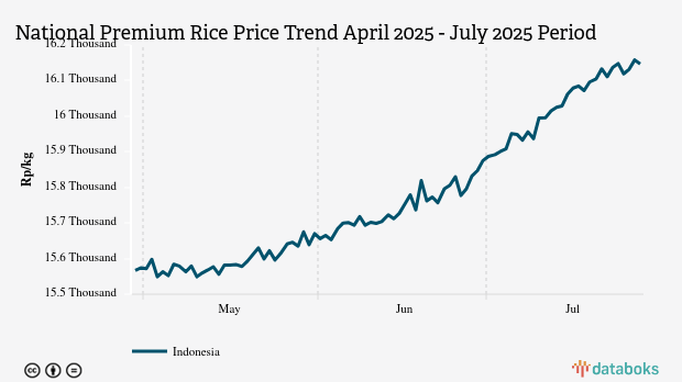 Harga Beras Premium Nasional Tiga Bulan Terakhir Naik Rp580