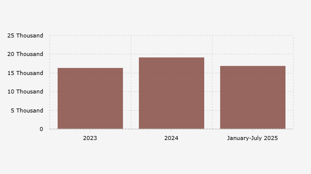 Jumlah Korban Kejahatan Transnasional di Indonesia (2023-Juli 2025)
