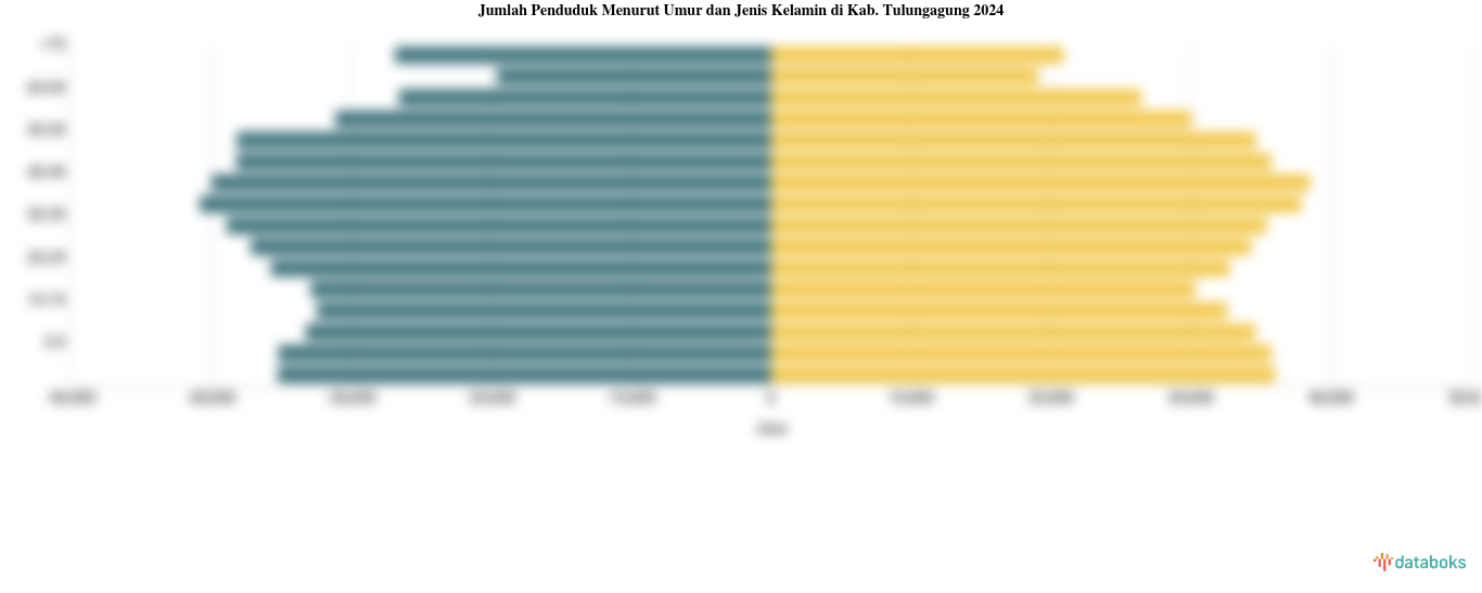 Jumlah Penduduk Menurut Umur dan Jenis Kelamin di Kab. Tulungagung 2024