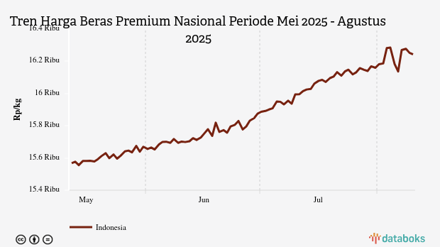 Harga Beras Premium Nasional Tiga Bulan Terakhir Naik Rp675