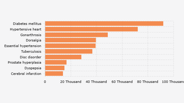 10 Penyakit dengan Jumlah Pasien Terbanyak yang Melakukan Rawat Jalan di Rumah Sakit Umum Daerah Provinsi Jakarta (2024)