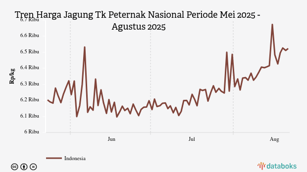 Harga Jagung Nasional Sebulan Terakhir Naik Rp328