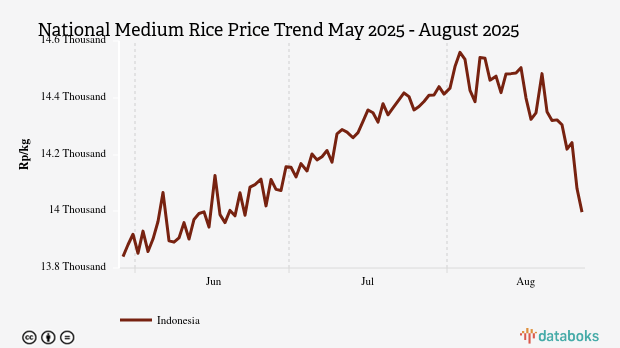 Harga Beras Medium Nasional Tiga Bulan Terakhir Naik 1,13%