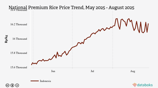 Harga Beras Premium Nasional Seminggu Terakhir Naik Rp129