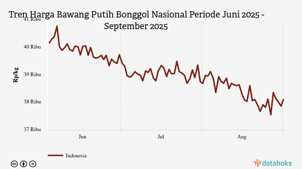 Harga Bawang Putih Nasional Tiga Bulan Terakhir Turun 5,02%
