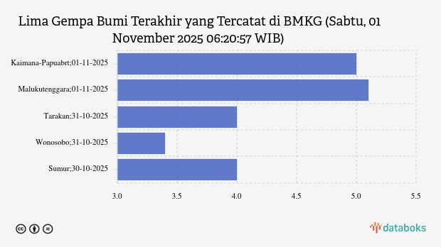 BMKG: Gempa Terkini di Timur Laut Kaimana Papua Barat Magnitudo 5, Tak Berpotensi Tsunami