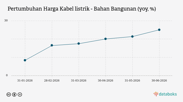 Indeks Harga Kabel listrik pada Juni 2026 Naik 3,31%
