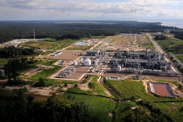 Aerial view of LNG Tangguh