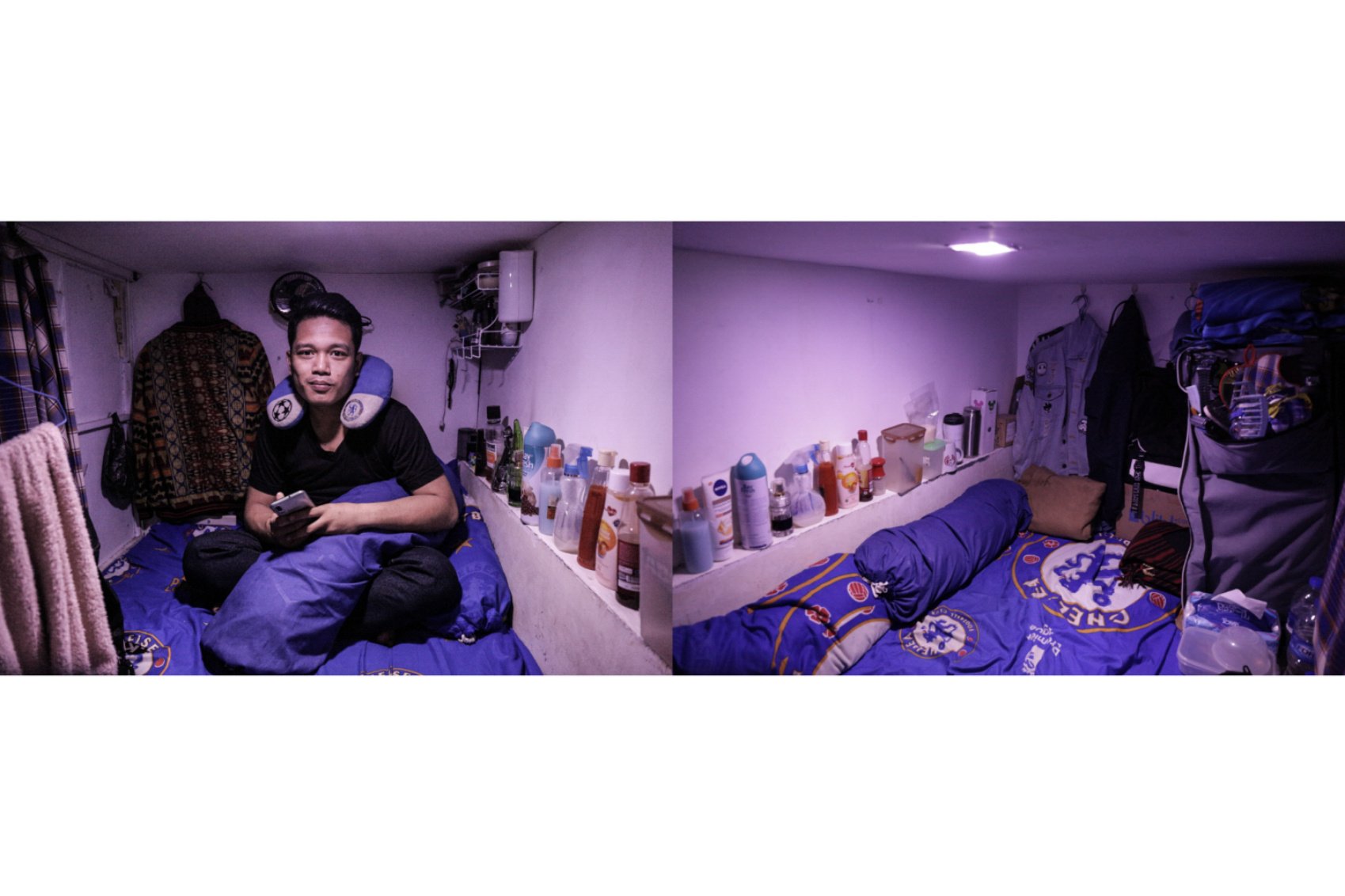 Idho, 27, seorang sales handphone. Dia sudah tinggal di kosan box selama dua tahun.  Baginya, kamar 2 x 1 meter ini cukup nyaman dan unik, selain tarifnya yang memang murah. 