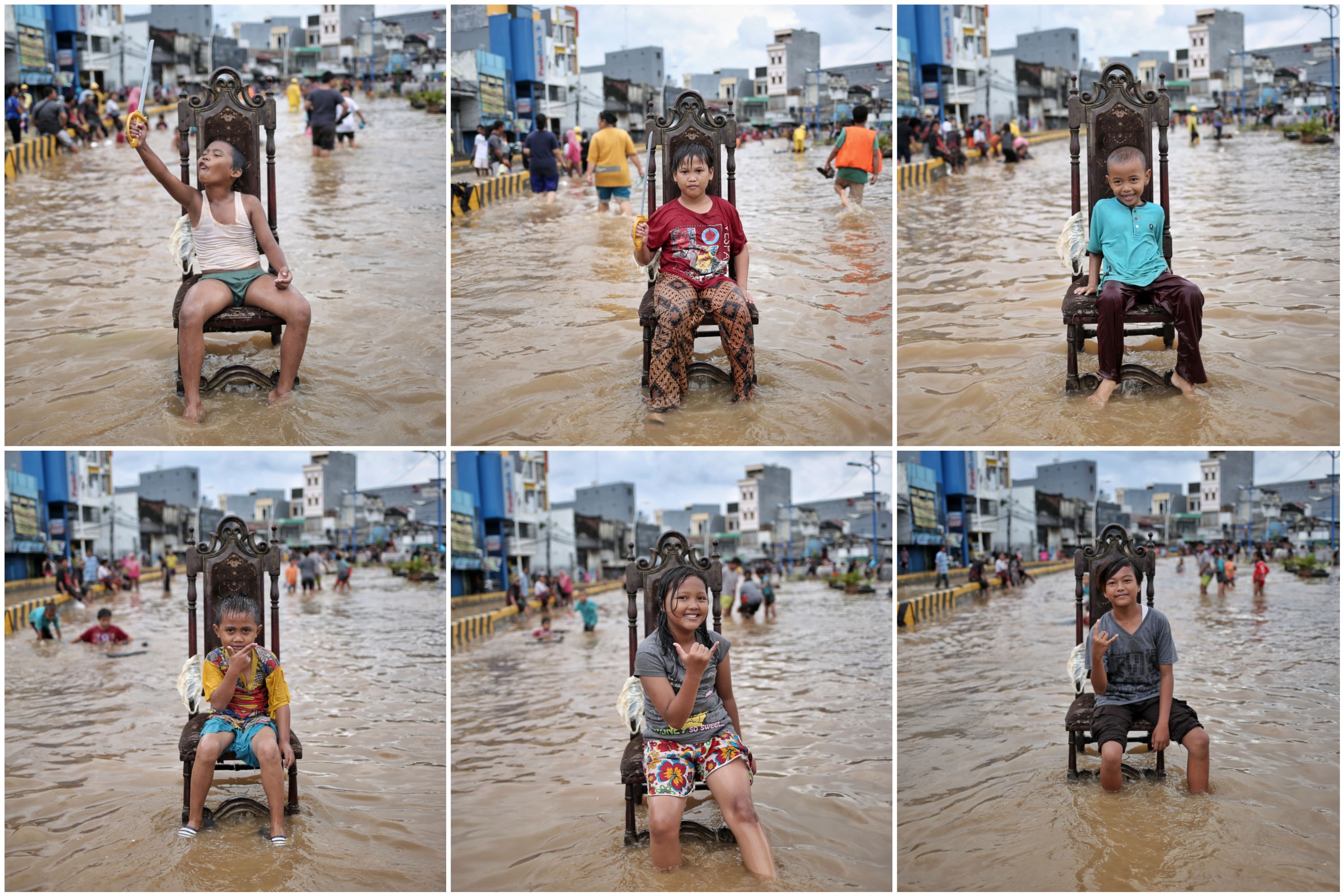 Potret anak warga terdampak banjir luapan Sungai Ciliwung mengungsi di masjid dan trotoar kawasan Jalan Jatinegara Barat, Kamis (2/1/2020). 