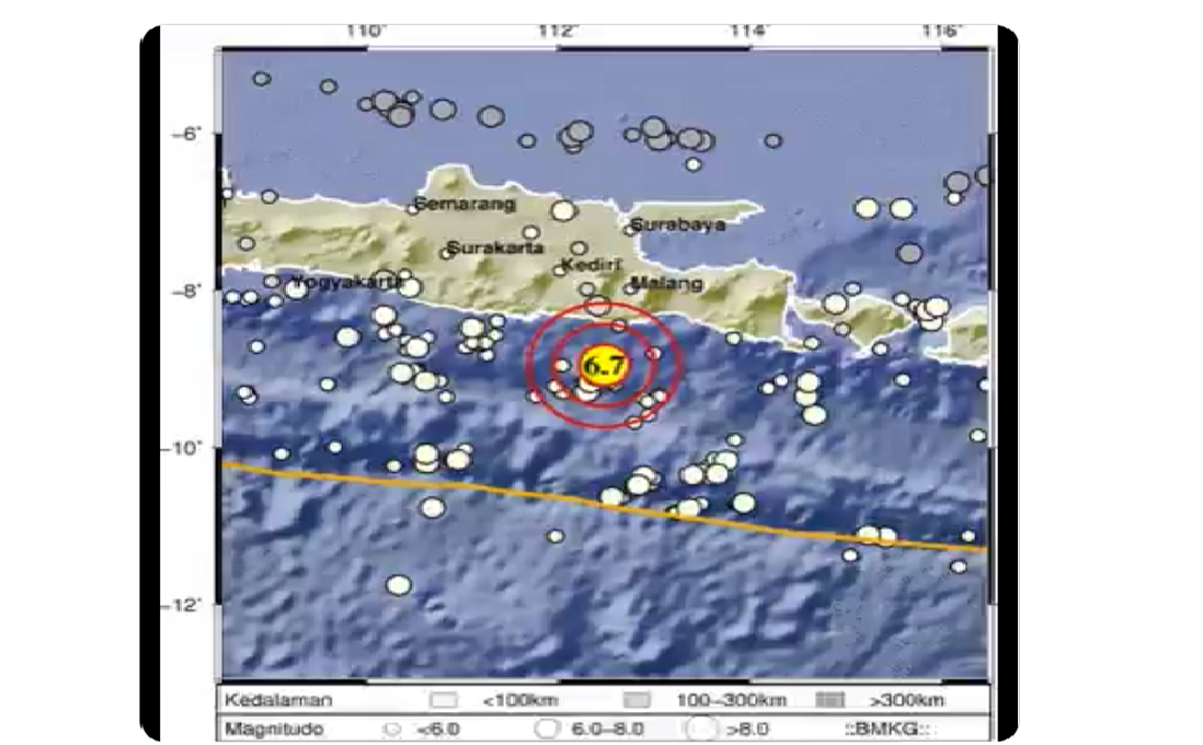 Gempa M 6 7 Di Malang Getarannya Terasa Hampir Di Seluruh Jatim Nasional Katadata Co Id