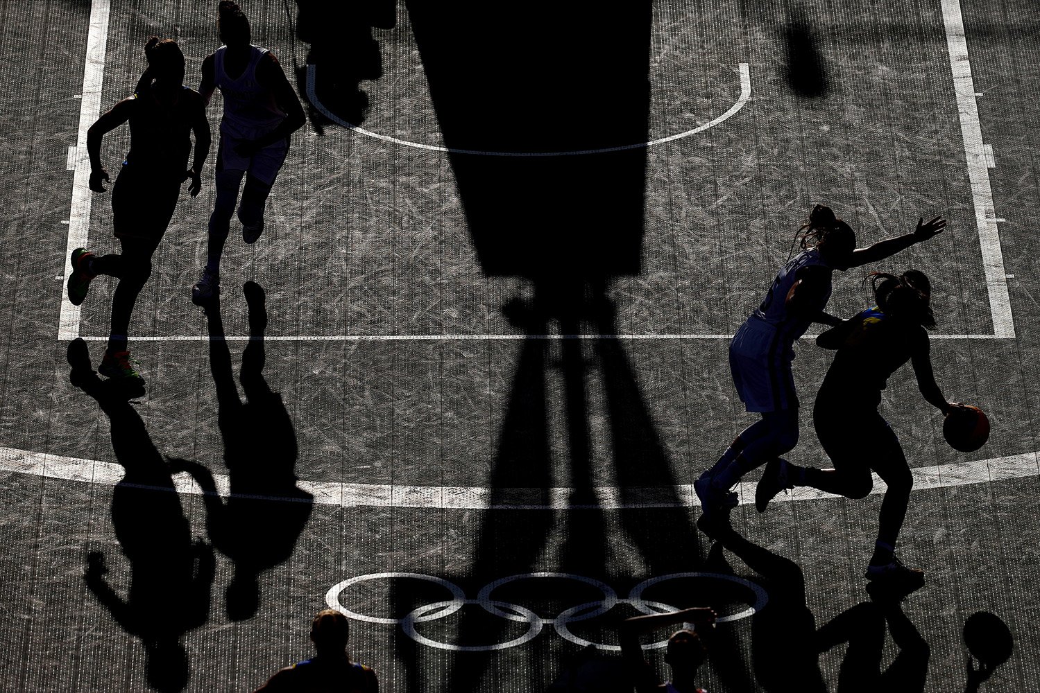 Pemandangan umum pertandingan selama Olimpiade Tokyo 2020 di Pool A Basketball 3x3 Women France melawan Romania di Aomi Urban Sports Park, Tokyo, Jepang, Selasa (27/7/2021). ANTARA FOTO/REUTERS/Andrew Boyers/AWW/sa.