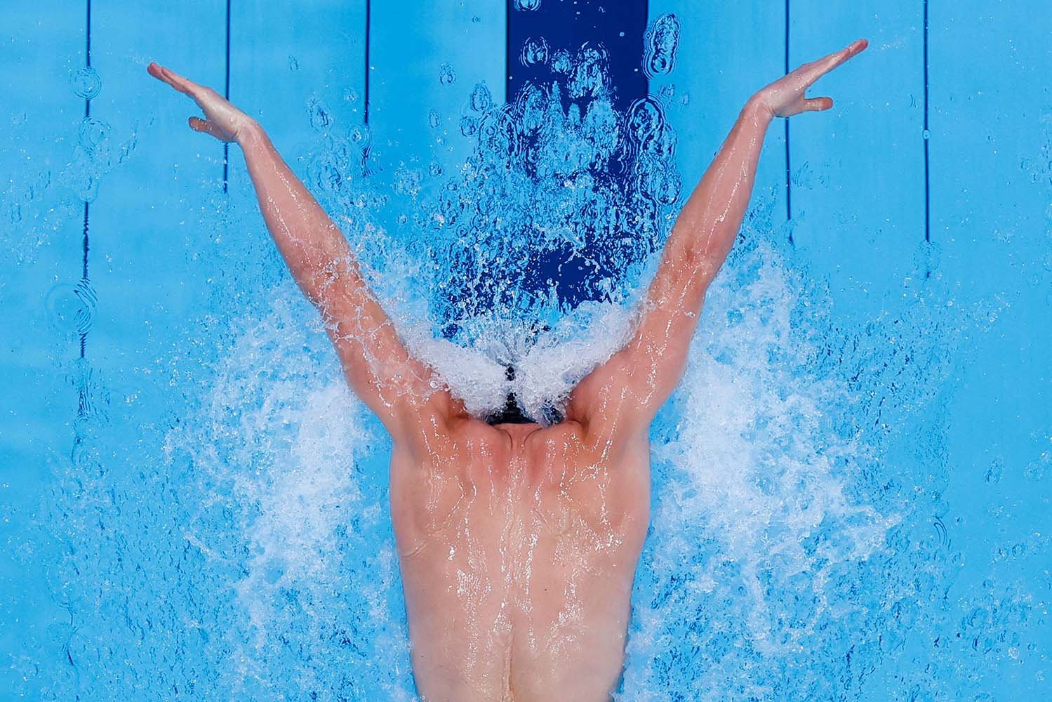 Zach Harting dari Amerika Serikat beraksi selama Olimpiade Tokyo 2020 di Semifinal 1 Renang Kupu-kupu 200m Putra di Tokyo Aquatics Centre, Tokyo, Jepang, Selasa (27/7/2021). ANTARA FOTO/REUTERS/Stefan Wermuth/AWW/sa.