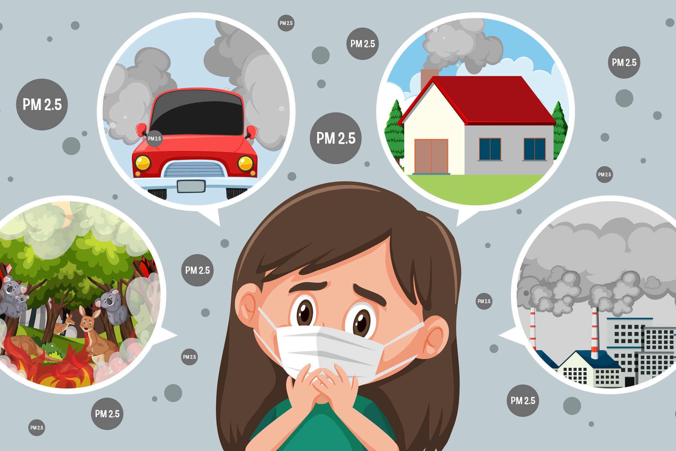 Ilustrasi bahaya polusi udara ke kesehatan anak. 