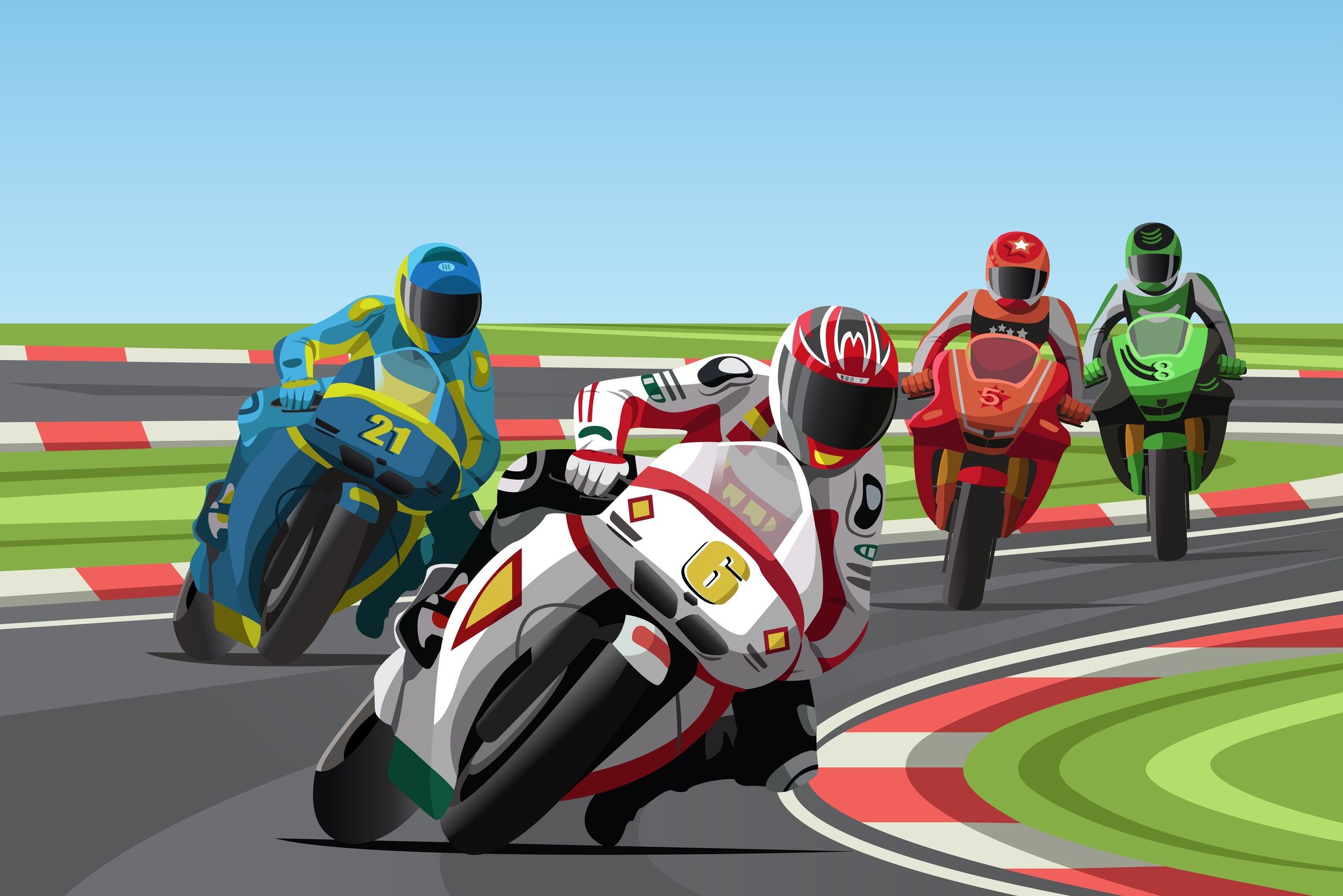 Ilustrasi telaah balap motor di Sirkuit Mandalika, Nusa Tenggara Barat. 