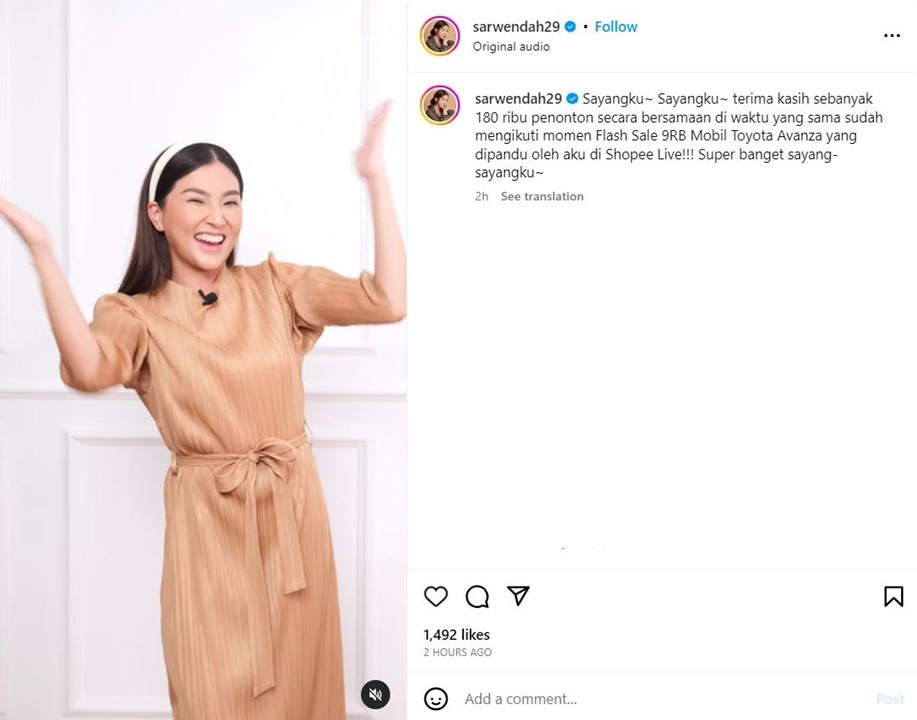 Instagram Sarwendah