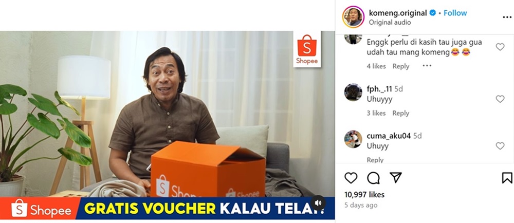 Komeng Belanja di Shopee