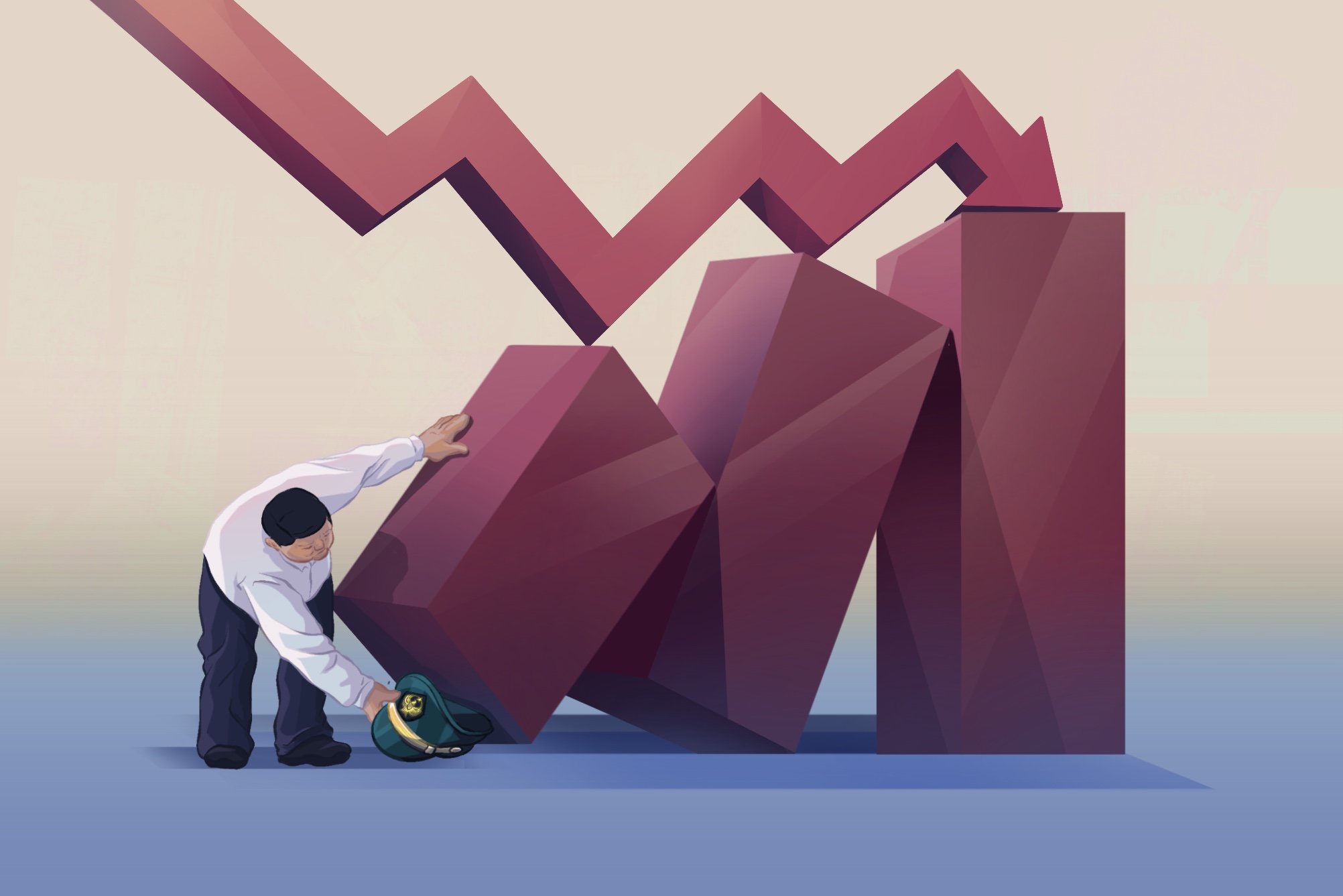 Ilustrasi bursa saham goyah di tengah kekhawatiran investor asing akan kebijakan ekonomi dan politik. 
