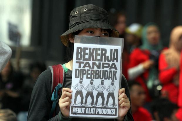 Unjuk rasa Hari Buruh di Malang