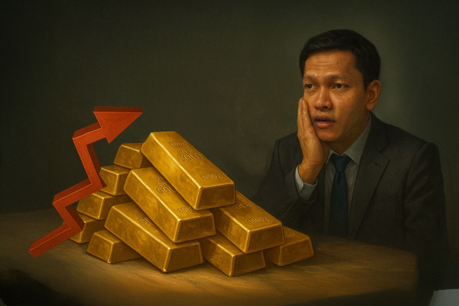 Ilustrasi kenaikan harga emas. 