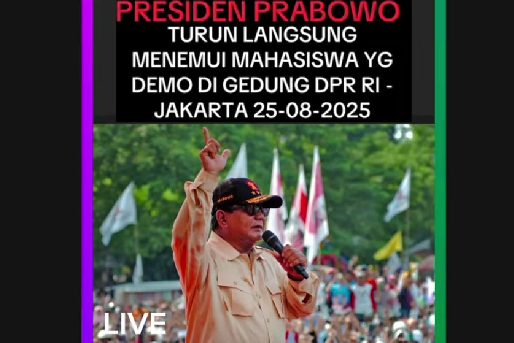 Prabowo mendatangi demonstran berita palsu