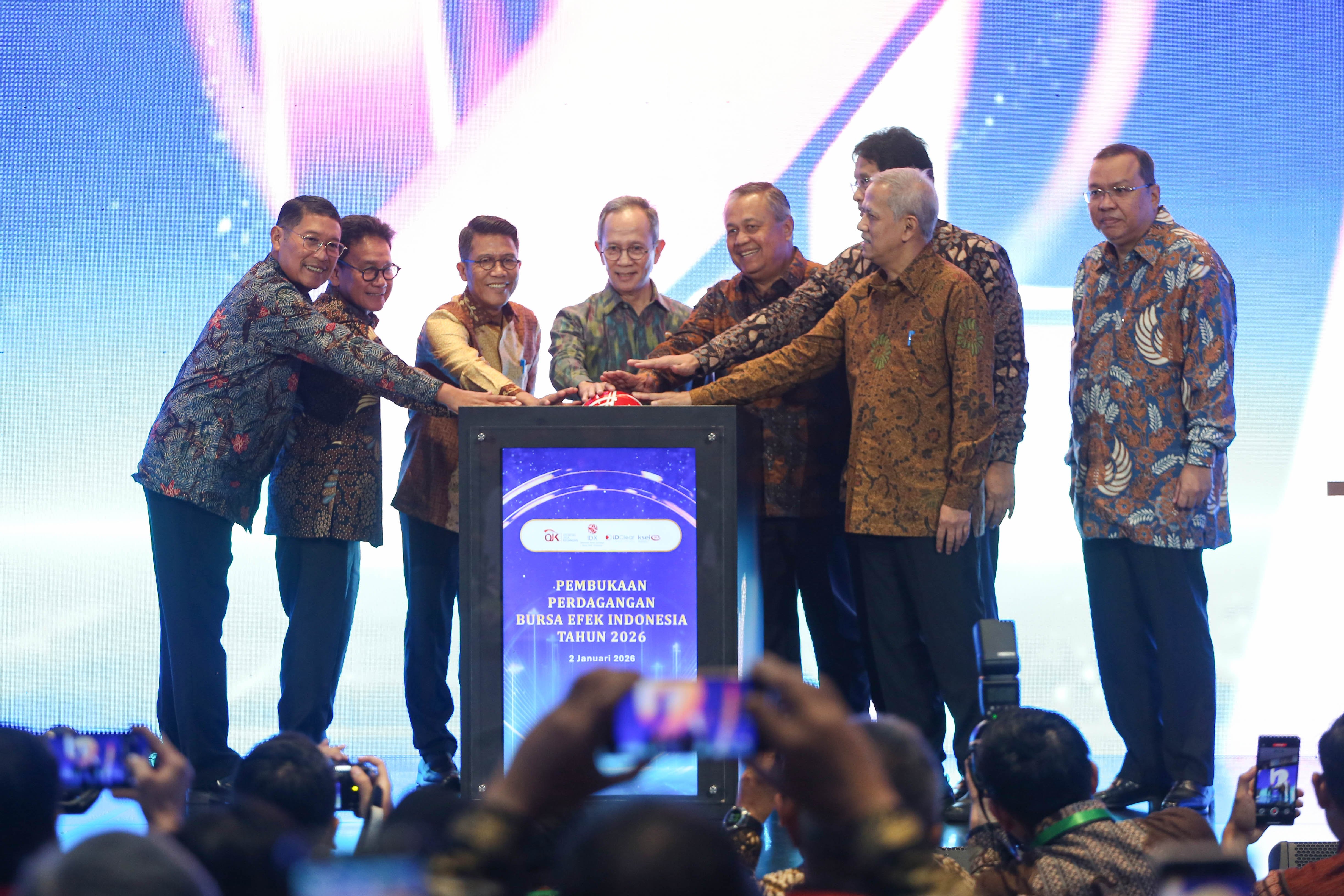 Pembukaan Perdagangan Bursa Efek Indonesia Tahun 2026 (Foto: Katadata/Fauza Syahputra)