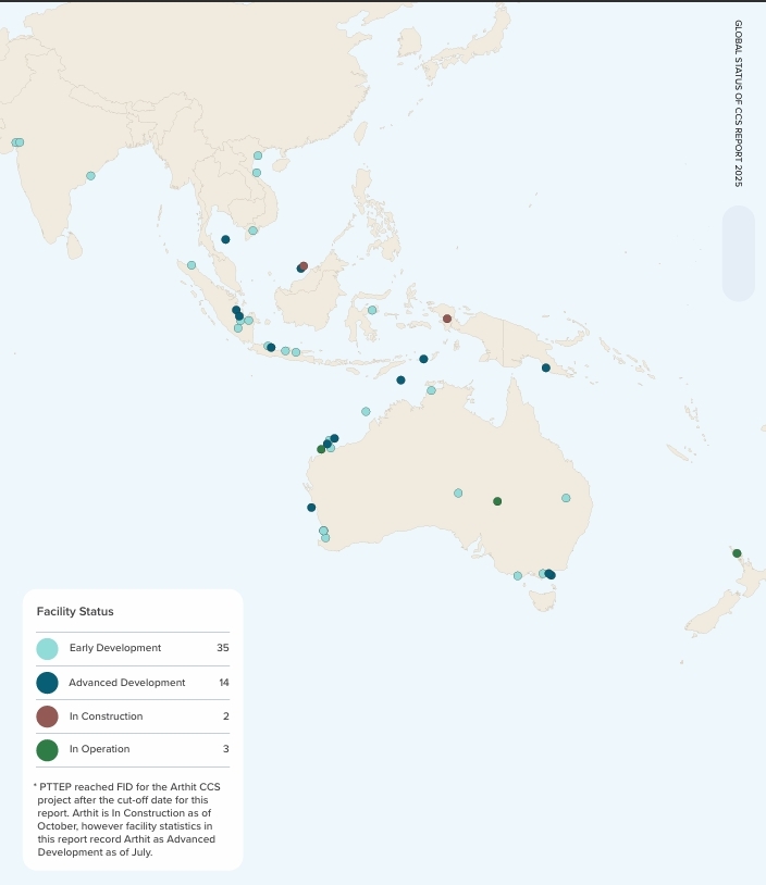 Peta Proyek CCS Global 2025