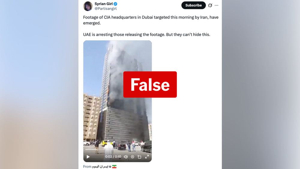 Video ini berasal dari kebakaran pada 2015 di kota lain di Uni Emirat Arab