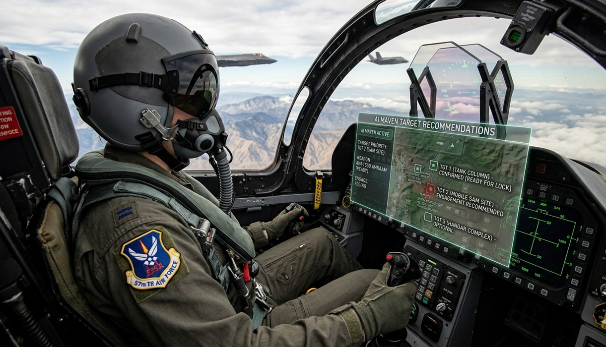 Ilustrasi militer AS, maven, ai, iran,