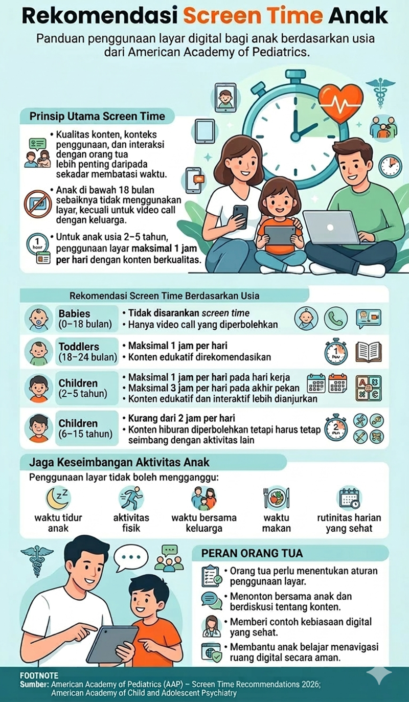 Rekomendasi screentime anak