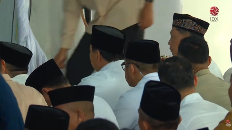Prabowo salat Ied di Aceh Tamiang.