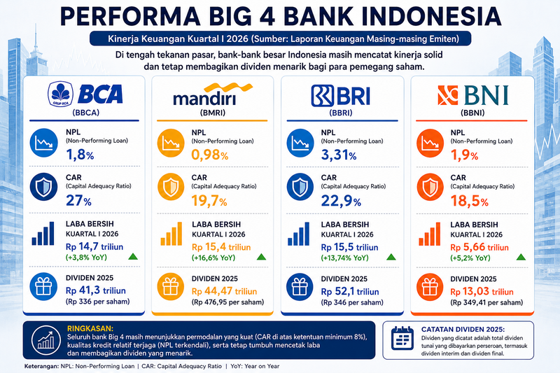 Kinerja 4 Bank Jumbo Indonesia