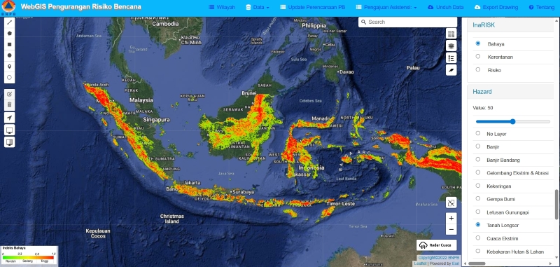 Peta Bahaya Tanah Longsor Sulawesi